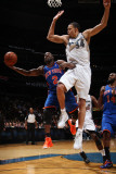 New York Knicks v Washington Wizards: Raymond Felton and JaVale McGee Photographic Print by Ned Dishman