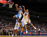 Denver Nuggets v Golden State Warriors: Ty Lawson and Monta Ellis Photographic Print by Rocky Widner