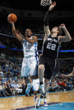 San Antonio Spurs v New Orleans Hornets: Marcus Thornton and Tiago Splitter Photographic Print by Layne Murdoch