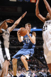 Minnesota Timberwolves v San Antonio Spurs: Luke Ridnour, George Hill and Tim Duncan Photographic Print by D. Clarke Evans