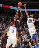 Miami Heat v Golden State Warriors: Lebron James and Dorell Wright Photographic Print by Rocky Widner
