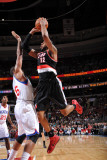 Portland Trail Blazers v Philadelphia 76ers: LaMarcus Aldridge and Marreese Speights Photographic Print by Jesse D. Garrabrant