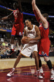 Philadelphia 76ers v Cleveland Cavaliers: Ryan Hollins, Jrue Holiday and Andres Nocioni Photographic Print by David Liam Kyle