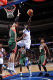 Milwaukee Bucks v Philadelphia 76ers: Jrue Holiday and Andrew Bogut Photographic Print by Jesse D. Garrabrant