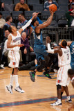 Minnesota Timberwolves v Charlotte Bobcats: Shaun Livingston and Corey Brewer Photographic Print by Kent Smith