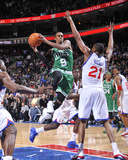 Boston Celtics v Philadelphia 76ers: Rajon Rondo and Thaddeus Young Photographic Print by David Dow