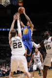 Golden State Warriors v San Antonio Spurs: Monta Ellis and Tiago Splitter Photographic Print by D. Clarke Evans