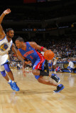 Detroit Pistons v Golden State Warriors: Tracy McGrady and Dorell Wright Photographic Print by Rocky Widner