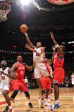 Philadelphia 76ers v Toronto Raptors: Leandro Barbosa and Marreese Speights Photographic Print by Ron Turenne