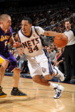 Los Angeles Lakers v New Jersey Nets: Devin Harris and Steve Blake Photographic Print by Andrew Bernstein
