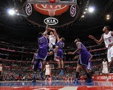 Sacramento Kings v Los Angeles Clippers: Blake Griffin, Samuel Dalembert and Beno Udrih Photographic Print by Noah Graham