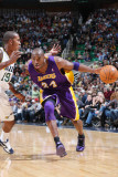 Los Angeles Lakers v Utah Jazz: Kobe Bryant and Raja Bell Photographic Print by Melissa Majchrzak