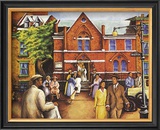 City Church Gathering Art by Mancusi 