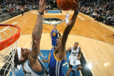 Golden State Warriors v Minnesota Timberwolves: Dorell Wright and Michael Beasley Photographic Print by David Sherman