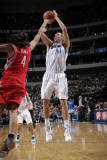Houston Rockets v Dallas Mavericks: Dirk Nowitzki and Luis Scola Photographic Print by Glenn James