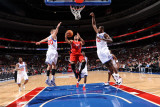 Los Angeles Clippers v Philadelphia 76ers: Eric Gordon, Elton Brand and Spencer Hawes Photographic Print by Jesse D. Garrabrant