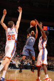 Charlotte Bobcats v New York Knicks: D.J Augustin, Timofey Mozgov and Toney Douglas Photographic Print by Nathaniel S. Butler