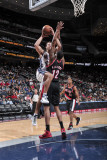 Portland Trail Blazers v New Jersey Nets: Kris Humphries and LaMarcus Aldridge Photographic Print by David Dow