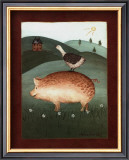 Pig with Goose Poster by Valerie Wenk