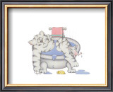 Bathroom Cats III Prints by A. Langston
