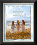 Three Girls on Beach Art by Lisa Jane