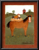 Horse with Hen Posters by Valerie Wenk