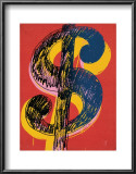 Dollar Sign, c.1981 (black and yellow on red) Posters by Andy Warhol