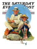 "Catching the Big One" Saturday Evening Post Cover, August 3,1929 Giclee Print by Norman Rockwell
