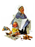 "Exasperated Nanny", October 24,1936 Giclee Print by Norman Rockwell