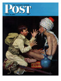 "Willie's Rope Trick" Saturday Evening Post Cover, June 26,1943 Giclee Print by Norman Rockwell