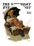 "Gone Fishing" Saturday Evening Post Cover, July 19,1930 Giclee Print by Norman Rockwell