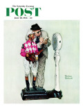 "Jockey Weighing In" Saturday Evening Post Cover, June 28,1958 Giclee Print by Norman Rockwell