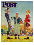 "Coin Toss" Saturday Evening Post Cover, October 21,1950 Reproduction procédé giclée par Norman Rockwell