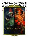 "Adventurers" Saturday Evening Post Cover, April 14,1928 Giclee Print by Norman Rockwell