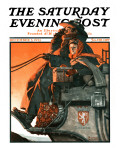 "London Coach" Saturday Evening Post Cover, December 5,1925 Giclee Print by Norman Rockwell