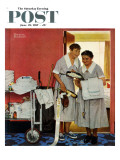 "Just Married" (hotel maids and confetti) Saturday Evening Post Cover, June 29,1957 Giclee Print by Norman Rockwell