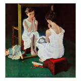"Girl at the Mirror", March 6,1954 Giclee Print by Norman Rockwell