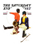 "Thrown from a Horse" Saturday Evening Post Cover, March 17,1934 Giclee Print by Norman Rockwell