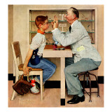"At the Optometrist" or "Eye Doctor", May 19,1956 Reproduction procédé giclée par Norman Rockwell