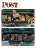 "Outing" or "Coming and Going" Saturday Evening Post Cover, August 30,1947 Giclee Print by Norman Rockwell
