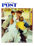 "Soda Jerk" Saturday Evening Post Cover, August 22,1953 Giclee Print by Norman Rockwell