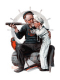 "Setting One's Sights" or "Ship Ahoy", August 19,1922 Reproduction procédé giclée par Norman Rockwell