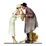 "Bargaining with Antique Dealer", May 19,1934 Giclee Print by Norman Rockwell
