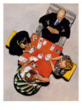 "Bridge Game" or "Playing Cards", May 15,1948 Reproduction procédé giclée par Norman Rockwell