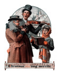 "Christmas Trio" or "Sing Merrille", December 8,1923 Giclee Print by Norman Rockwell