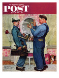 "Plumbers" Saturday Evening Post Cover, June 2,1951 Giclee Print by Norman Rockwell