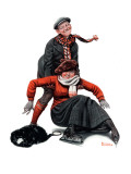 "Skating Lesson", February 7,1920 Giclee Print by Norman Rockwell
