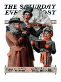 "Christmas Trio" or "Sing Merrille" Saturday Evening Post Cover, December 8,1923 Reproduction procédé giclée par Norman Rockwell