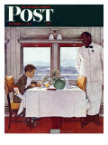 "New York Central Diner" Saturday Evening Post Cover, December 7,1946 Reproduction procédé giclée par Norman Rockwell