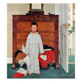 "Truth about Santa" or "Discovery", December 29,1956 Giclée-Druck von Norman Rockwell
